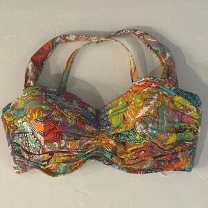 BLEU BY ROD BEATTIE
Bohemian Paradise Shirred Underwire Bikini Top NWT 34DD